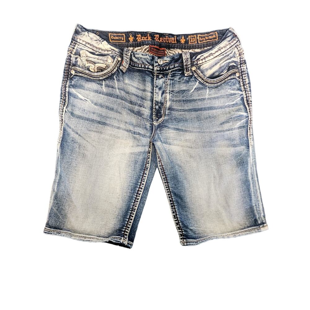 Womens Rock Revival Dubarry Easy Bermuda Denim Shorts Size 33x12